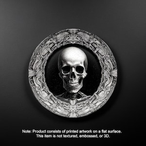 Gothic Skull Plate - Macabre Skeleton Art Decor for Gothic Homes & Halloween