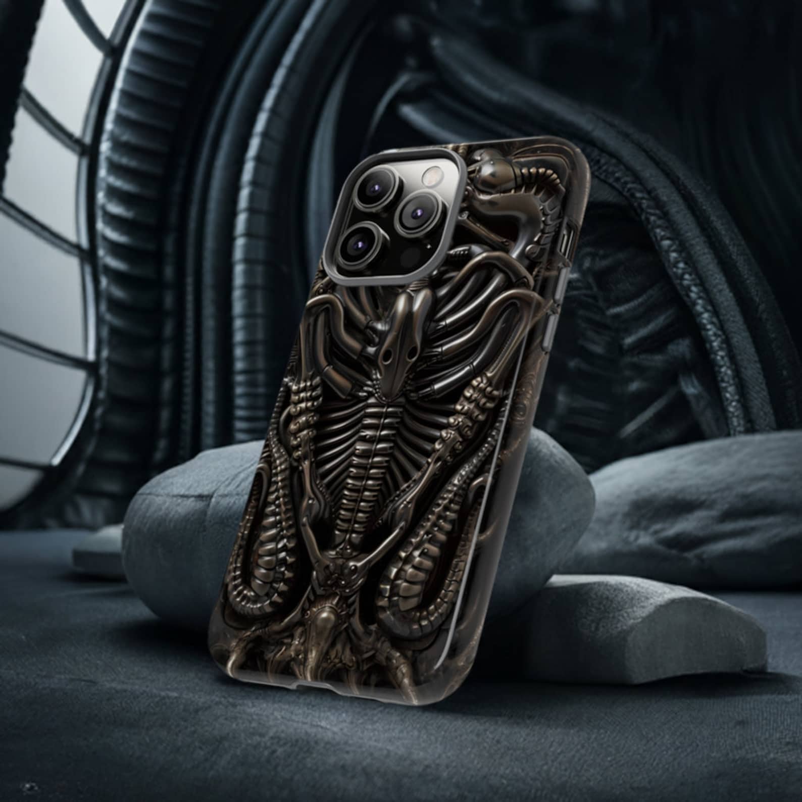 H.R. Giger-inspired Biomechanical Phone Case: Alien Horror Art - Etsy