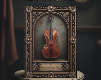Ornate Cello Journal – Customizable Classical Music Hardcover Notebook