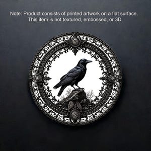 Gothic Raven Dinner Plate – Dark Vintage Victorian Decor