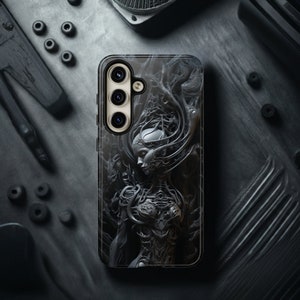 Biomechanical Beauty Phone Case: Futuristic Alien Giger Design