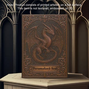 Cuaderno personalizado de dragón de fuego - Diario de fantasía personalizado