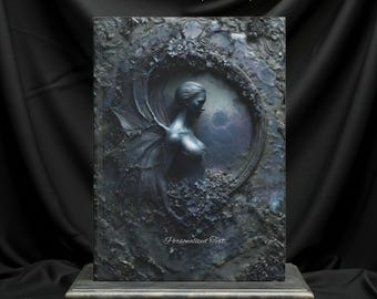 Diário Lua Negra das Fadas – Caderno de Fantasia Celestial Gótica com Texto Personalizado Opcional