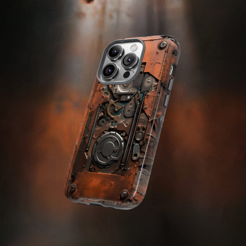 Discover Rusted Mechanisms Phone Case  Steampunk Metal Gear Design for iPhone
