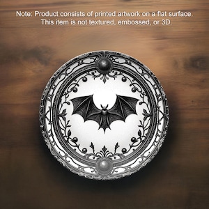 Gothic Bat Decorative Plate - Dark Victorian Winged Creature Design