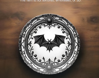 Plato decorativo de murciélago gótico: diseño victoriano oscuro de criatura alada