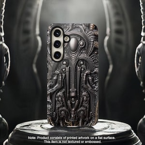 Custodia per telefono Biomechanical Horror – Design Dark Sci-Fi per iPhone, Samsung Galaxy, dispositivi Google Pixel, Alien Horror Giger Case Sci-Fi