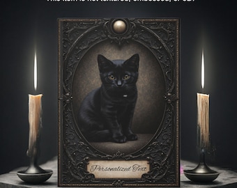 Black Kitten Gothic Notebook - Personalized Witchy Journal