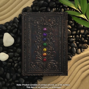 Chakra Steine Hardcover Notizbuch - Mystisches Journal für spirituelles Schreiben