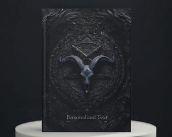Gothic Goat Skull Journal - Dark Occult Notebook with Personalized Text