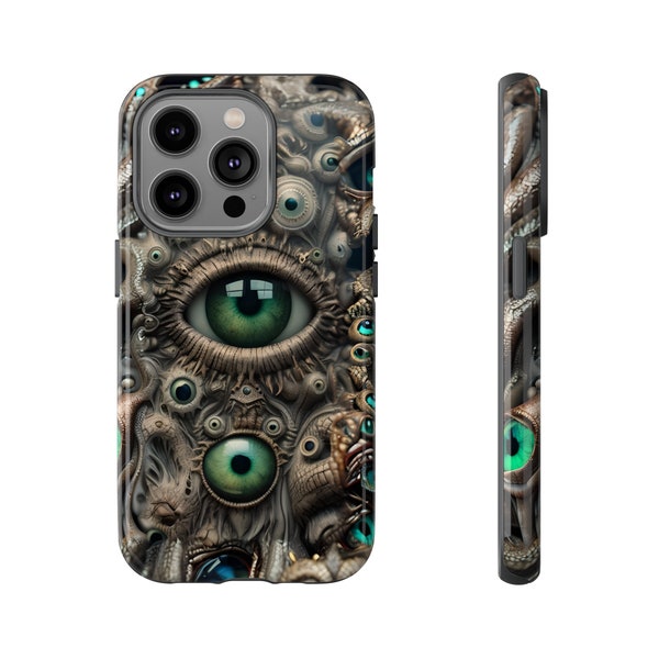 Tough Cases - The Many-Eyed Beast - For iPhone, Samsung Galaxy, Google Pixel Devices, Lovecraftian Horror From Beyond, Necronomicon Scary