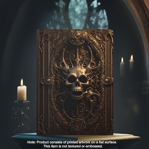 Caderno de capa dura Book of the Dead – Diário de design de caveira gótica para arte negra e magia oculta