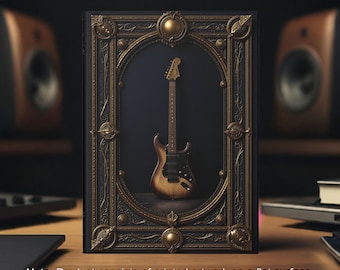 Cuaderno de tapa dura de guitarra eléctrica vintage