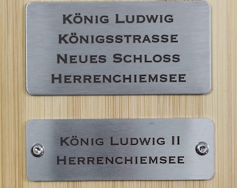 Gravier-Helden - bell plate, name plate, letter box plate, address plate made of stainless steel in various sizes, with laser engraving