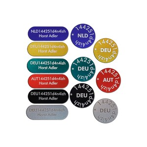 Gravier-Helden - Drohnen-Kennzeichen Plakette Registrierungsnummer 23x8mm für e-ID mit bis zu 2 Zeilen, Aluminium eloxiert Laserbeschriftung