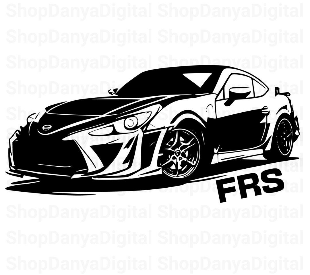 FRS Svg Racecar Svg Sports Car Svg, Png, Pdf, Eps Vector Clipart Line