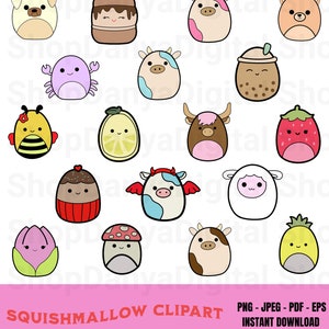 Squishmallow Clipart Instand Download Cute PNG Clipart Squishmallow Digital Stickers Squishmallow Food Animals Cute Cow Squishy PNG Clipart