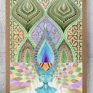 Shipibo Pattern Canvas Print, Inner Journey Vision Artwork