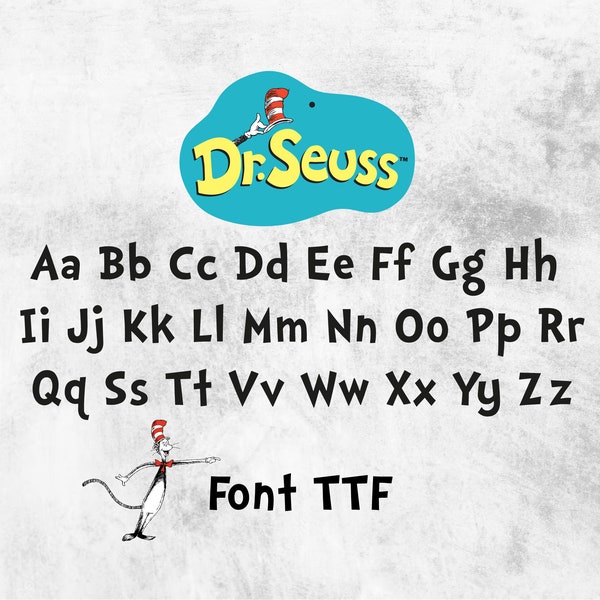 dr seu font. digital download ttf file. easy use. cricut design.