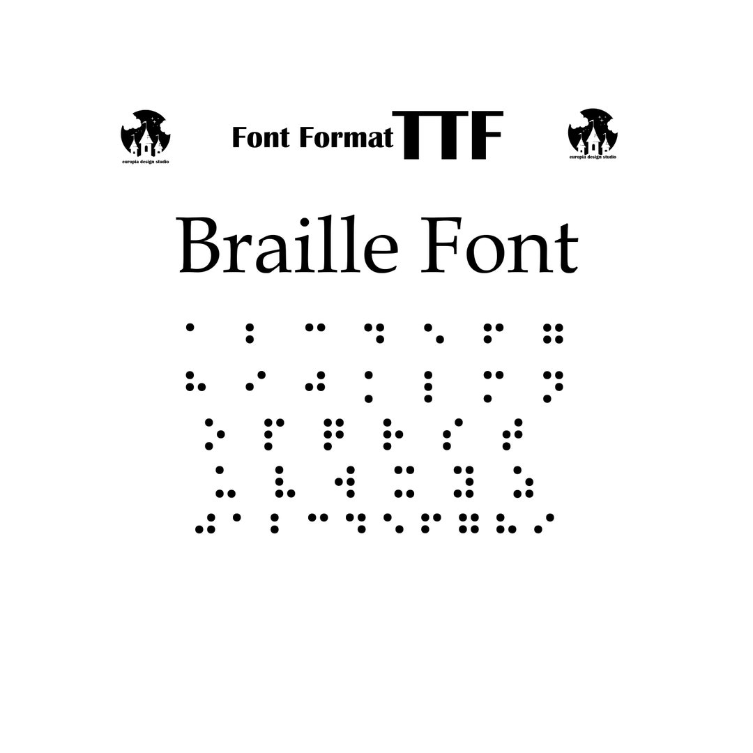 Braille Font Format Ttf, Alphabet, Letters Etsy