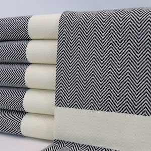 Turkish hand towel, Kitchen towel, Head towel, Tea towel, Housewarming gift, Dish towel, Cotton towel, Face towel 18&#39; x 36&#39; black Misr/Peskr