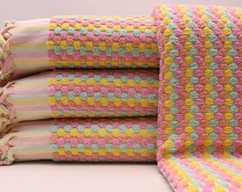 Turkish bath towel, Organic Colorful towel, Thick towel, Beach peshtemal, Spa towel, Picnic throw towel, Personalized Gift for bachelorette