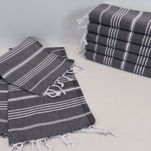 Turkish peshkir towel, Kitchen towel, Head towel, Tea towel, House gifts, Turkish hand towel, Face towel, Dish towel, 20&#39; x 40&#39; black, Sltn