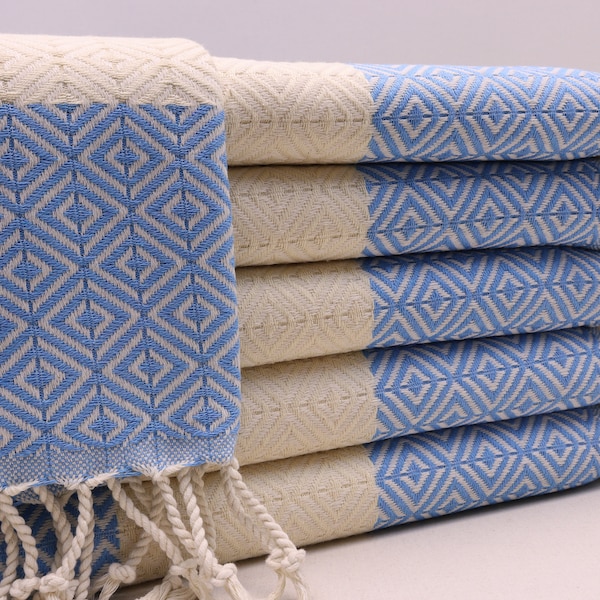 Turkish peshtemal, Beach towel, Personalized towel, Wholesale towel, Massage towel, Hammam towel, Spa towel, Pool towel, 40' x 70' sky blue