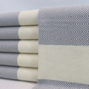 Turkish hand towel, Face towel, Dishcloths, Cotton towel, Bulk hand towel, Head towel, Tea towel, House gifts, 18' x 36' Gray diamond towel
