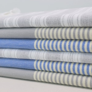 SET Turkish towel, Personalized gift towel, Beach towel, Bath Sheet, Cotton towel, SET OF 6, Hammam towel, Spa towel 36&#39; x 70&#39; Gzm Set-9
