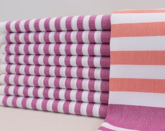 Bachelorette towel, Turkish beach towel, Spa hammam sauna towel, Personalized towel, Organic Cotton towel, 40' x 70' fuchsia-coral Amrcan