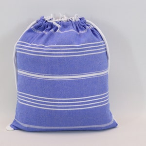 Beach backpack, Custom bag, Bag and towel, Cotton Bag, Holiday bag, 12 x 16' Gift for him, Weekender bag, Gift bag, lapis, Sltn / Backpack