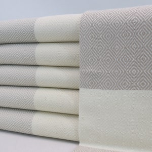 Turkish hand towel, Kitchen towel, Head towel Tea towel, Housewarming gift, Dish towel, Cotton towel, Face towel, 18' x 44' Tan&White towel