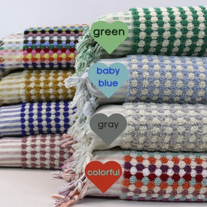 Multicolor Turkish Towel 36x70&quot;, Personalized Turkish Towel, Beach Towel, Bathroom Towel, Face Hand Towel, Organic Cotton Thick Bath Towel