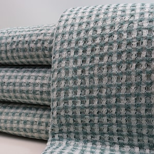 Waffle throw, Personalized blanket, Turkish throw blanket, Home decor, Turkish bedspread, Bed cover, 64&#39; x 80&#39; Decorative cotton throw, teal