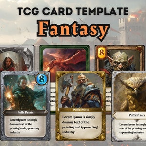 Modelo de cartão de fantasia TCG | Jogo TCG | Arquivos PNG | Produto digital