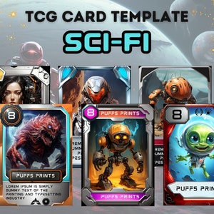 de carte de science-fiction JCC | Jeu JCC | Fichiers PNG | Produit numérique