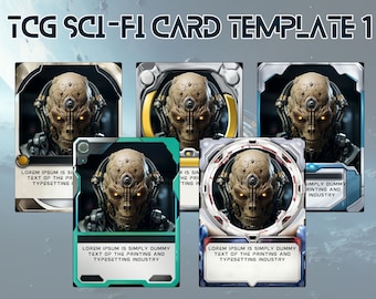 Plantilla de tarjeta TCG Scifi / Juego TCG / Archivos PNG / Producto digital
