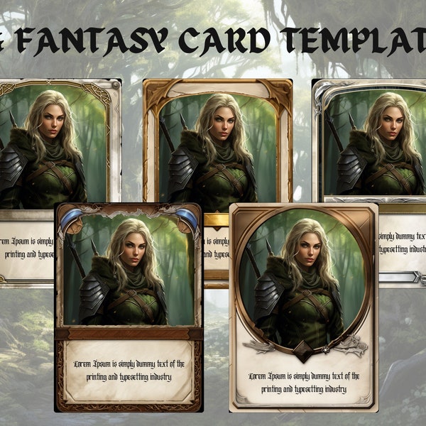 TCG Fantasy Card Template 2 | TCG Game | PNG Files | Digital Product