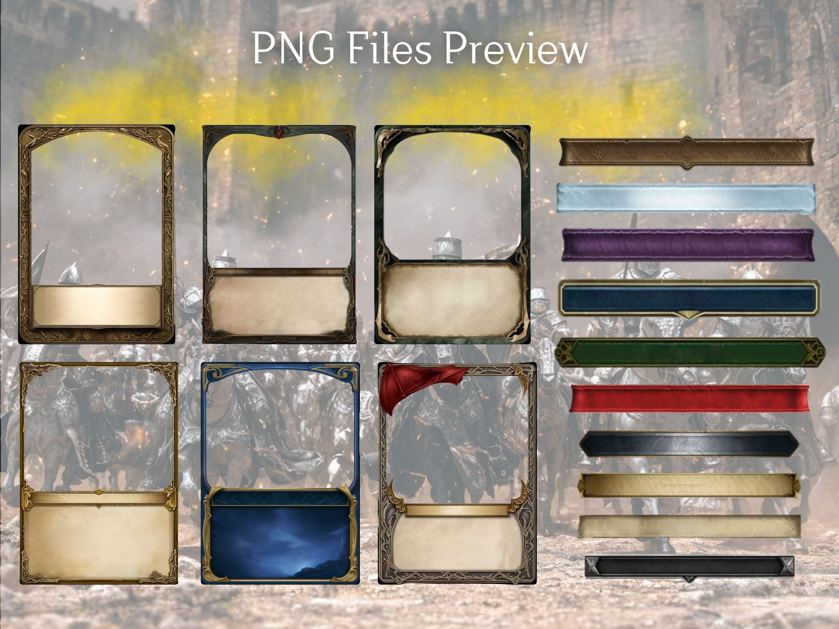 High Fantasy TCG Card Template Set | Trading Card Game Frames | PNG ...