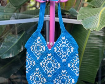Handmade Crochet Boho Bag: Colorful Knit Shoulder Tote