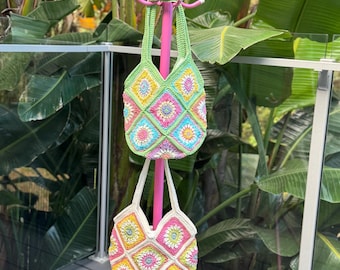 Handmade Crochet Boho Bag: Colorful Eco-Friendly Shoulder Tote