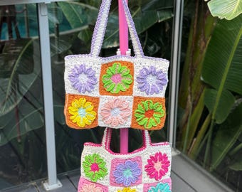 Handmade Crochet Boho Bag: Colorful Eco-Friendly Shoulder Tote