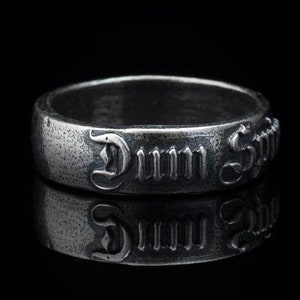 Dum spiro spero latin phrase jewelry ring. Antique philosophy catchphrase roman empire. Philosophical phrase Latin language. Latin speaker