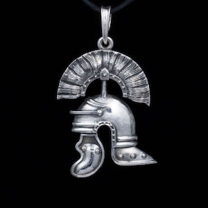 Roman legionary helmet jewelry pendant Weisenau. Roman Empire symbol. Legionary soldier Roman Weisenau type legionary helmet warrior