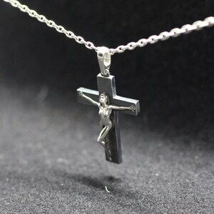 Woman on cross jewelry pendant. Female crucifix. Female cross pendant. Power of woman. Woman figure on cross. Woman crucifix handmade silver image 5
