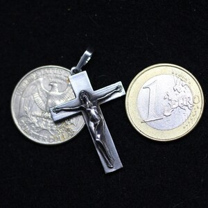 Woman on cross jewelry pendant. Female crucifix. Female cross pendant. Power of woman. Woman figure on cross. Woman crucifix handmade silver image 6
