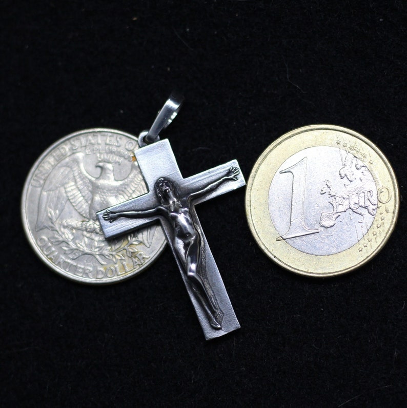 Woman on cross jewelry pendant. Female crucifix. Female cross pendant. Power of woman. Woman figure on cross. Woman crucifix handmade silver image 6