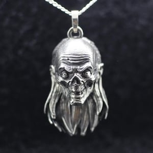 Cryptkeeper head jewelry pendant. Tales from. Old horror series jewelry. Crypt figure head. Halloween gift. Volumed head cryptkeeper hair