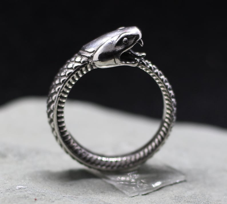 Snake Eating Tale Big Ouroboros Serpent Snake Eating Tale Symbol Jewelry Ring. Ring as a ...
